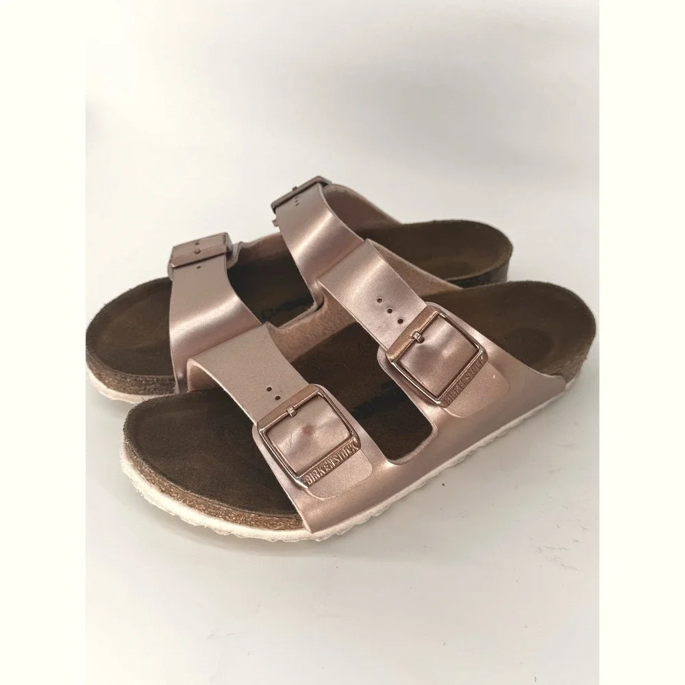 Birkenstock Arizona Sandals Kids 35 Rose Gold Metallic 1018925